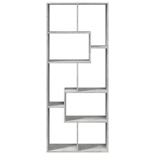Bogreol/rumdeler 67x25x161,5 cm konstrueret træ betongrå