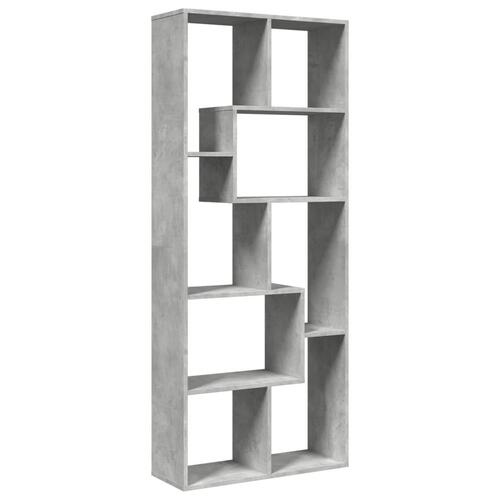 Bogreol/rumdeler 67x25x161,5 cm konstrueret træ betongrå