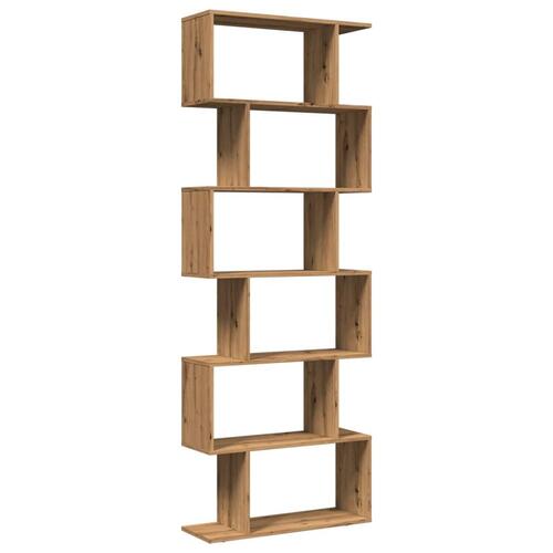 Bogreol/rumdeler 70x24x193cm 6 niveauer konstrueret træ kunsteg