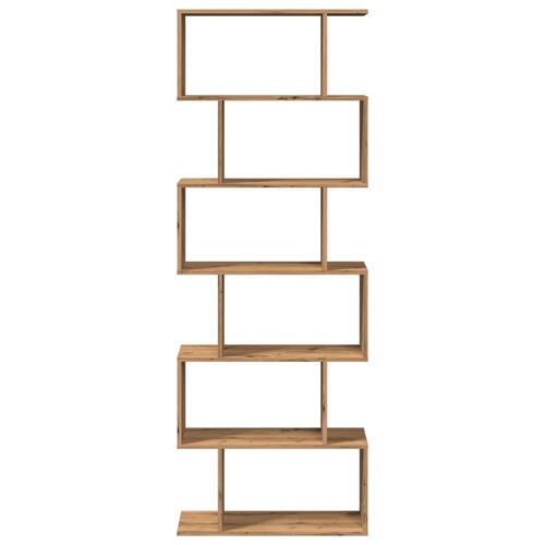Bogreol/rumdeler 70x24x193cm 6 niveauer konstrueret træ kunsteg