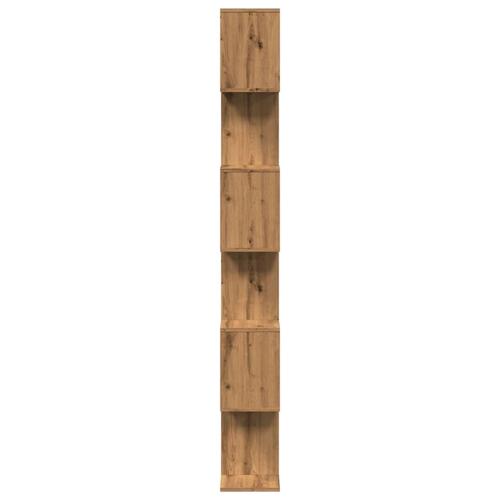 Bogreol/rumdeler 70x24x193cm 6 niveauer konstrueret træ kunsteg
