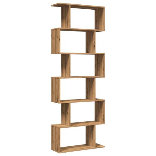 Bogreol/rumdeler 70x24x193cm 6 niveauer konstrueret træ kunsteg