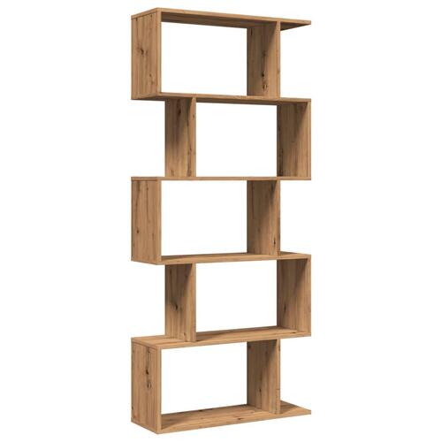 Bogreol/rumdeler 70x24x161cm 5 niveauer konstrueret træ kunsteg
