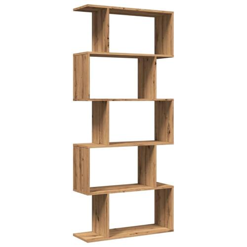 Bogreol/rumdeler 70x24x161cm 5 niveauer konstrueret træ kunsteg
