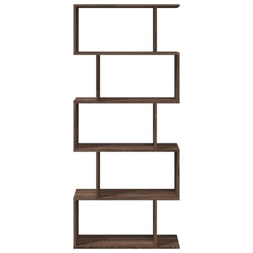 Bogreol/rumdeler 70x24x161cm 5 niveauer konstrueret træ brun eg