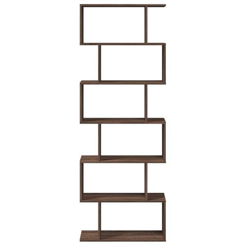 Bogreol/rumdeler 70x24x193cm 6 niveauer konstrueret træ brun eg