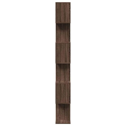 Bogreol/rumdeler 70x24x193cm 6 niveauer konstrueret træ brun eg