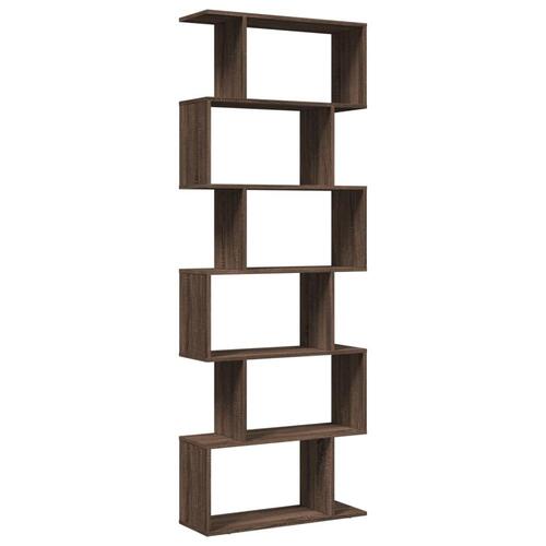 Bogreol/rumdeler 70x24x193cm 6 niveauer konstrueret træ brun eg