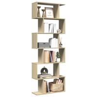 Bogreol/rumdeler 70x24x193 cm 6 niveauer konstrueret træ