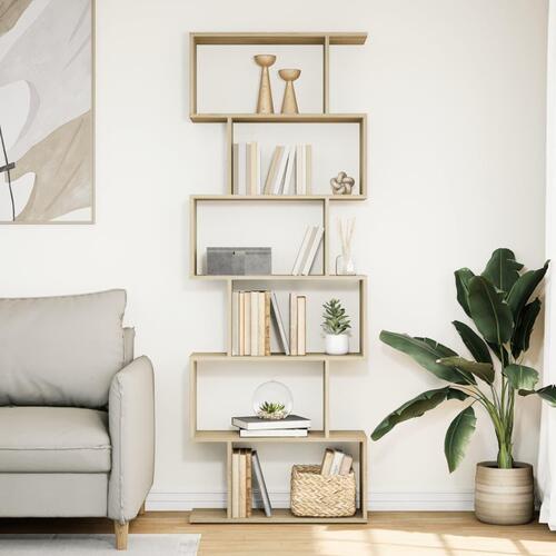 Bogreol/rumdeler 70x24x193 cm 6 niveauer konstrueret træ