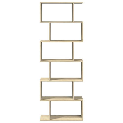 Bogreol/rumdeler 70x24x193 cm 6 niveauer konstrueret træ