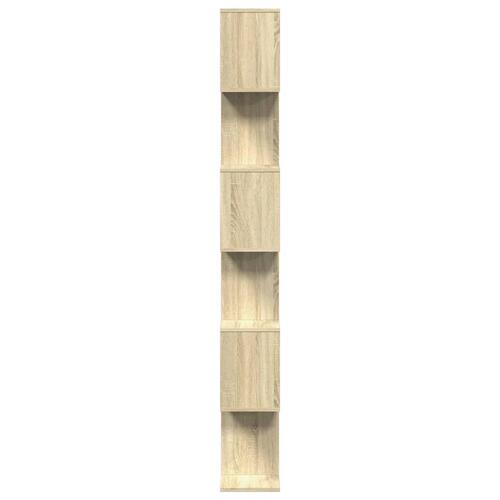 Bogreol/rumdeler 70x24x193 cm 6 niveauer konstrueret træ