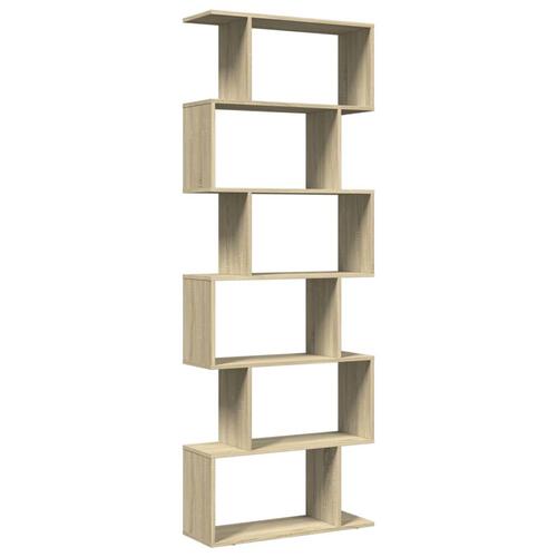 Bogreol/rumdeler 70x24x193 cm 6 niveauer konstrueret træ