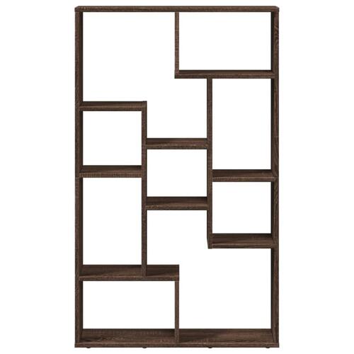 Bogreol 72x20x120 cm konstrueret træ brun egetræsfarve