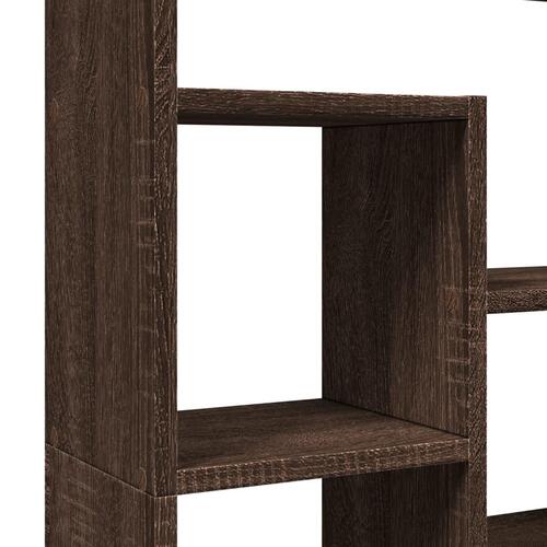 Bogreol 72x20x120 cm konstrueret træ brun egetræsfarve
