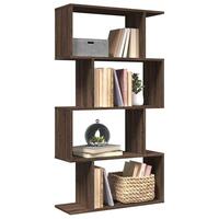 Bogreol/rumdeler 70x24x129cm 4 niveauer konstrueret træ brun eg