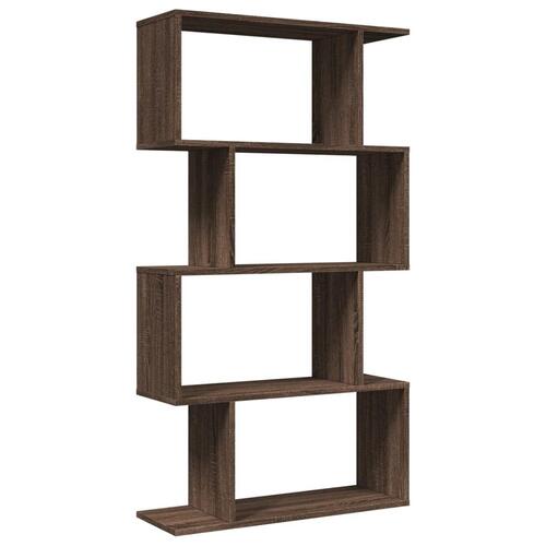 Bogreol/rumdeler 70x24x129cm 4 niveauer konstrueret træ brun eg