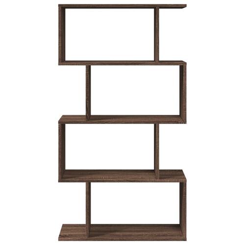Bogreol/rumdeler 70x24x129cm 4 niveauer konstrueret træ brun eg