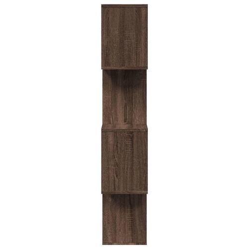 Bogreol/rumdeler 70x24x129cm 4 niveauer konstrueret træ brun eg