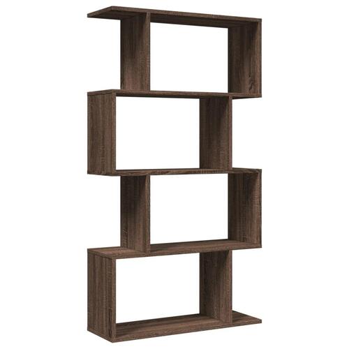 Bogreol/rumdeler 70x24x129cm 4 niveauer konstrueret træ brun eg