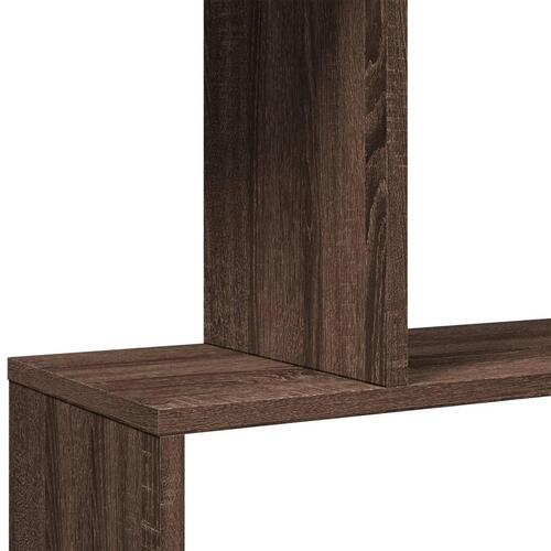 Bogreol/rumdeler 70x24x129cm 4 niveauer konstrueret træ brun eg