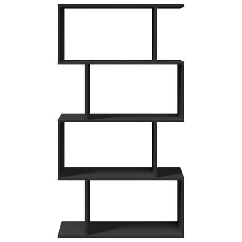Bogreol/rumdeler 70x24x129 cm 4 niveauer konstrueret træ sort