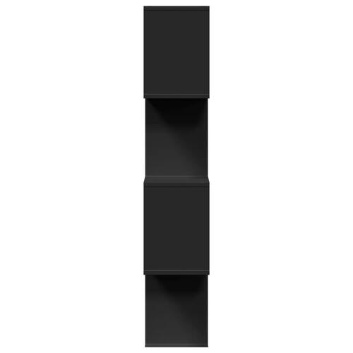 Bogreol/rumdeler 70x24x129 cm 4 niveauer konstrueret træ sort