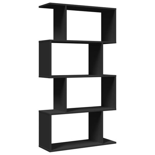 Bogreol/rumdeler 70x24x129 cm 4 niveauer konstrueret træ sort