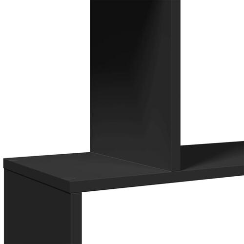 Bogreol/rumdeler 70x24x129 cm 4 niveauer konstrueret træ sort
