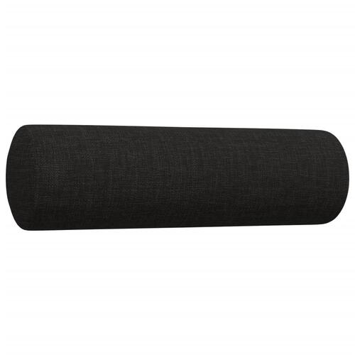 Sofasæt 4 dele med fodskammel og pyntepuder stof sort