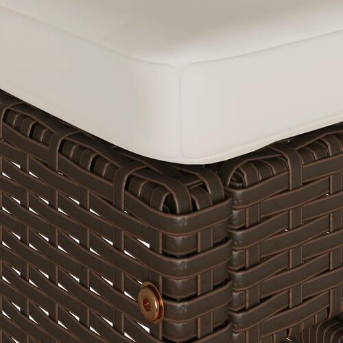 Barstole til haven med hynder 4 stk. polyrattan brun