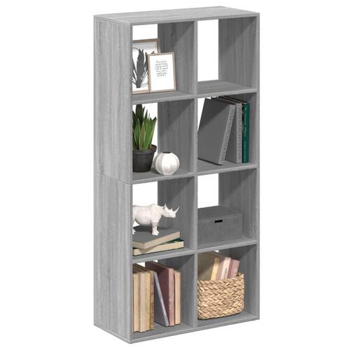 Bogreol/rumdeler 69,5x29x137,5 cm konstrueret træ grå sonoma-eg