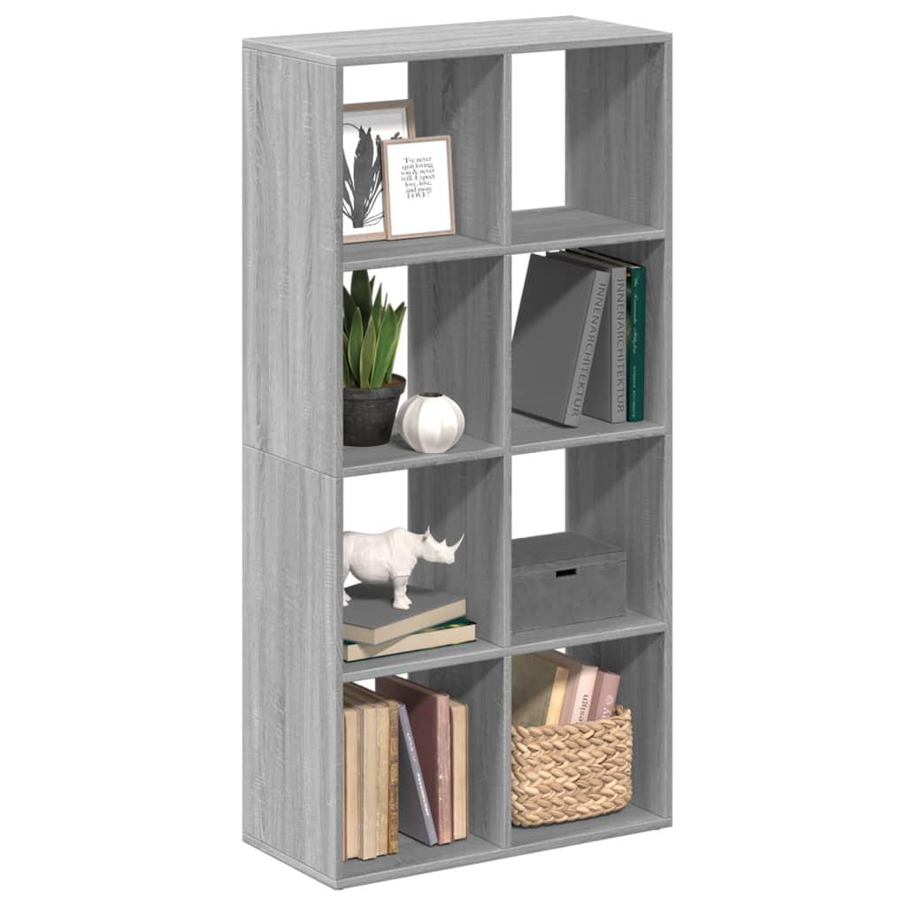 Bogreol/rumdeler 69,5x29x137,5 cm konstrueret træ grå sonoma-eg