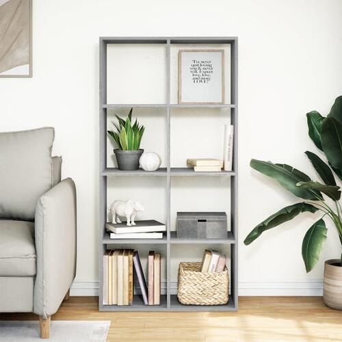 Bogreol/rumdeler 69,5x29x137,5 cm konstrueret træ grå sonoma-eg