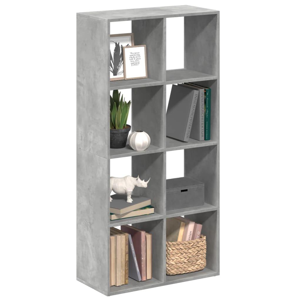 Bogreol/rumdeler 69,5x29x137,5 cm konstrueret træ betongrå