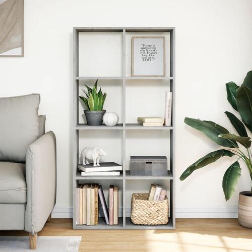 Bogreol/rumdeler 69,5x29x137,5 cm konstrueret træ betongrå