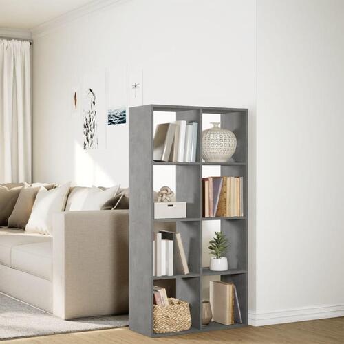 Bogreol/rumdeler 69,5x29x137,5 cm konstrueret træ betongrå