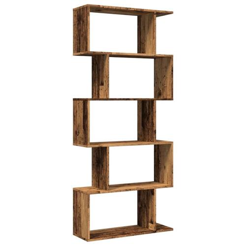 Bogreol/rumdeler 70x24x161 cm 5 niveauer konstrueret træ