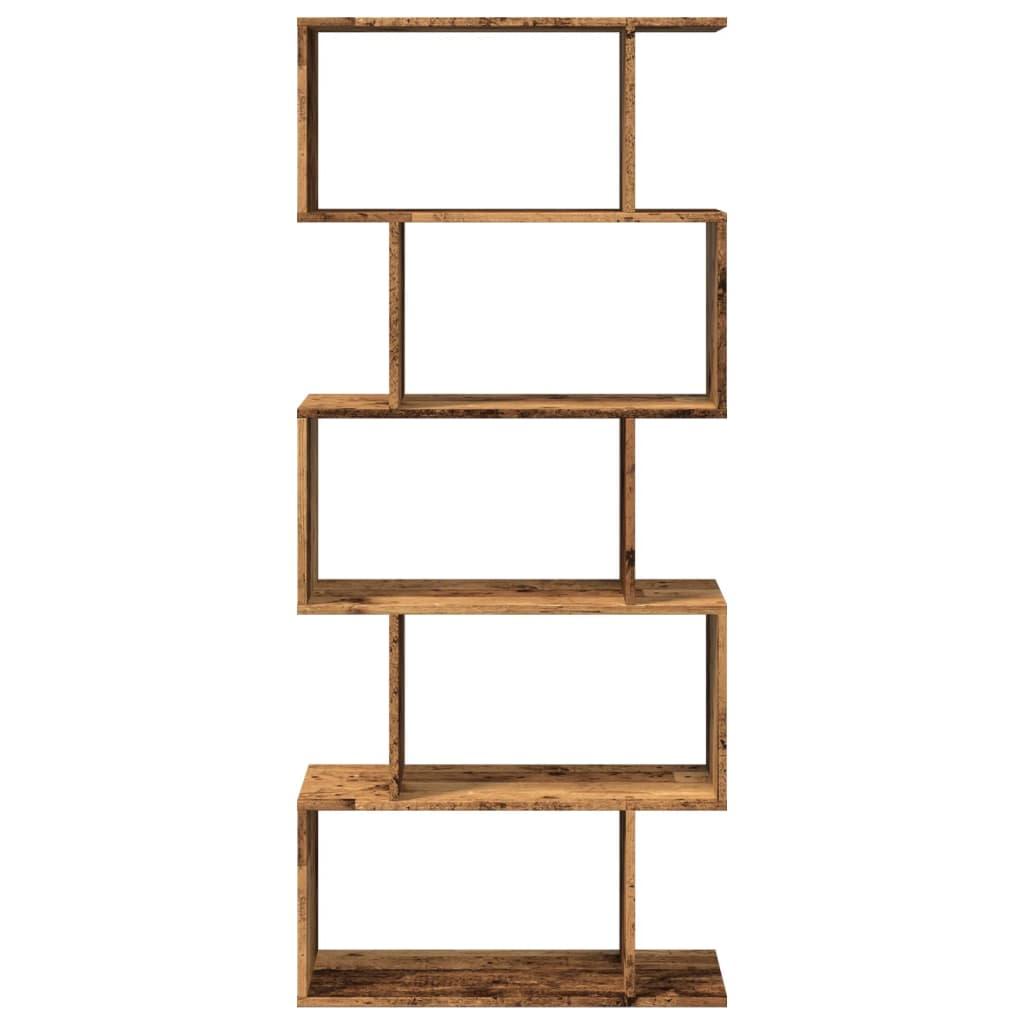 Bogreol/rumdeler 70x24x161 cm 5 niveauer konstrueret træ