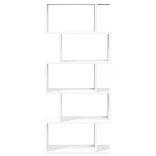 Bogreol/rumdeler 70x24x161 cm 5 niveauer konstrueret træ hvid