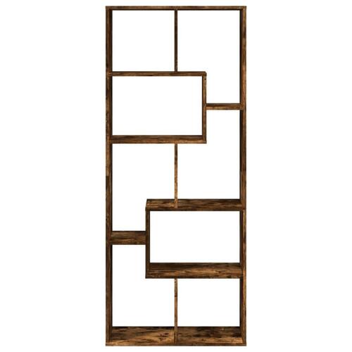 Bogreol/rumdeler 67x25x161,5 cm konstrueret træ røget eg