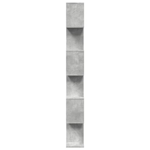 Bogreol/rumdeler 70x24x193cm 6niveauer konstrueret træ betongrå