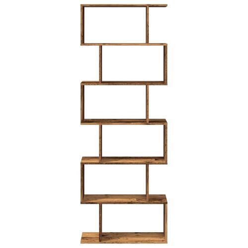 Bogreol/rumdeler 70x24x193 cm 6 niveauer konstrueret træ