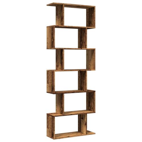 Bogreol/rumdeler 70x24x193 cm 6 niveauer konstrueret træ