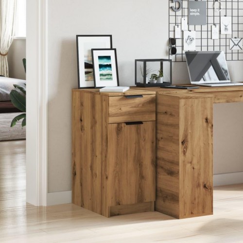 Skrivebord med skuffe 33 × 50 × 75 cm - konstrueret træ, kunsteg