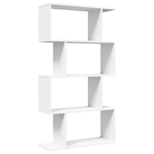 Bogreol/rumdeler 70x24x129 cm 4 niveauer konstrueret træ hvid