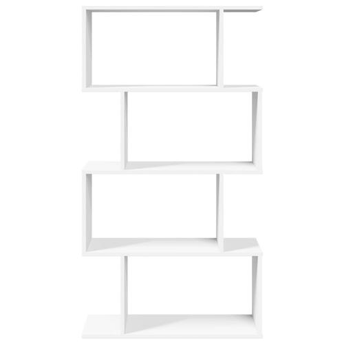 Bogreol/rumdeler 70x24x129 cm 4 niveauer konstrueret træ hvid