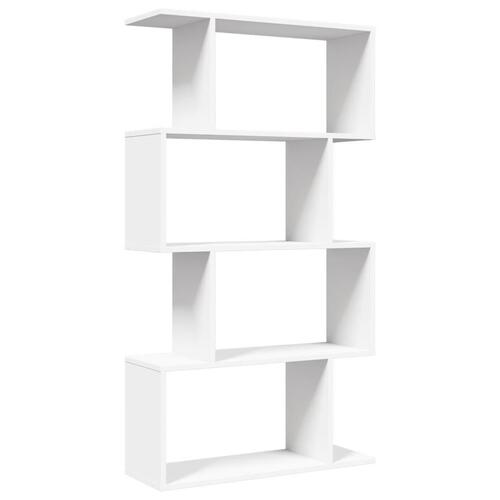 Bogreol/rumdeler 70x24x129 cm 4 niveauer konstrueret træ hvid