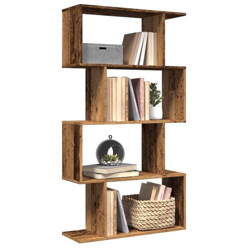 Bogreol/rumdeler 70x24x129 cm 4 niveauer konstrueret træ