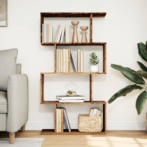 Bogreol/rumdeler 70x24x129 cm 4 niveauer konstrueret træ